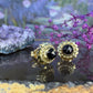 14 karaat gouden granaat oorknoppen