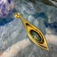 14 karaat gouden hanger met groene spinel