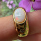 18 karaat gouden opaal en diamant ring
