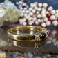 14 karaat gouden ring met saffier en diamant