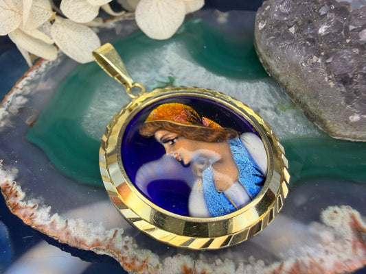 14 karaat gouden Limoges hanger